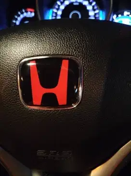 Steeting Wheel Emblem Honda Black Red J'SRacing
