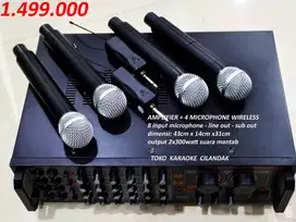 amplifier dan 2 mic wireless model bagus terbaik