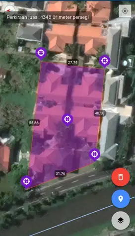 Dijual Hitung tanah saja Luas 13 are area Dewi Sri Kuta