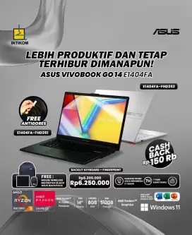 Cicilan laptop Asus ryzen 3 ram 8 ssd 512gb cuma KTP