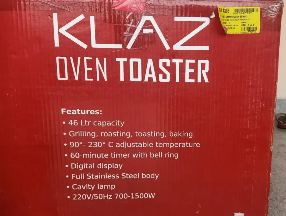 DIJUAL KLAZ OVEN TOASTER DIGITAL STAINLESS STEEL 46 LITER