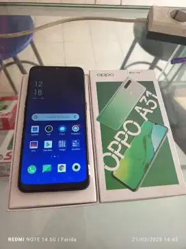 Oppo A31 6/128gb bekas fullset normal bisa TT