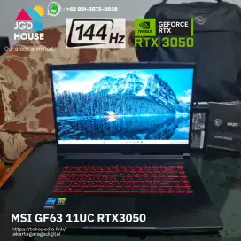 Laptop Gaming RTX 3050 Gen 11 i5-11400H MSI jual cepat bu bkn hp rog