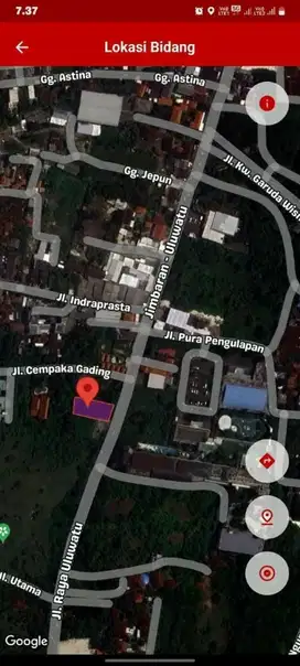 TANAH DIJUALLANGKA PINGGIR JALAN UTAMAJL RAYA ULUWATU JIMBARAN 