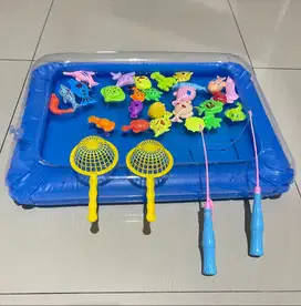 Pancingan Kolam Anak Mainan Fishing Tangkap Magnet Total 32 Pcs Pompa