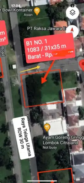 Hot listing kavling komersial siap bangun di citraland