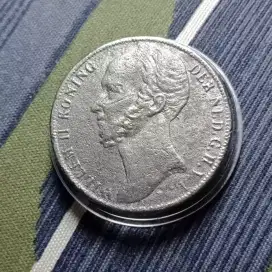 Koin Langka 1847 WILLEM 2 NEDERLAND 1 GULDEN BELANDA KOLEKSI MURAH