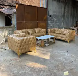 Sofa stainless meja marmer Custom