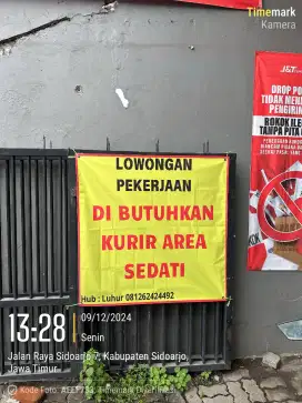 Loker kurir jnt area sedati saja area kecil paket banyak