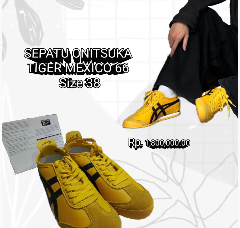 Sepatu Onitsuka tiger size 38 colour Yellow