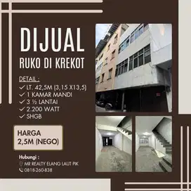 Ruko Jalan Krekot Jaya Molek Pasar Baru 3,5 Lantai