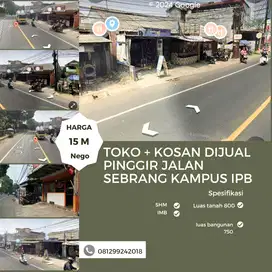 Toko Dan Kosan Di Pinggir Jalan Propinsi Sebrang Kampus IPB Bogor