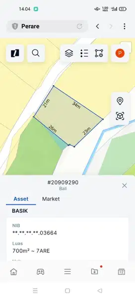 DIJUAL TANAH BERABAN NYANYI ZONA KUNING