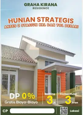 DI JUAL RUMAH BARU DI  PERUMAHAN GRAHA KIRANA RESIDENCE BOJONG GEDE