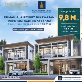 Dijual Rumah DP Ringan Terlebar di Gading Serpong Menteng Grand