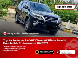 [ LOW KM ] Toyota Fortuner 2.4 VRZ Diesel AT Hitam Facelift 2017/2018