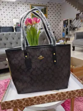 Tas Tote kulit asli import motif Coc