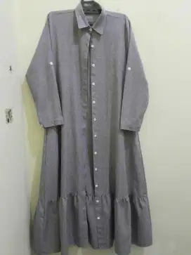 Baju Dress abu abu size M dan L