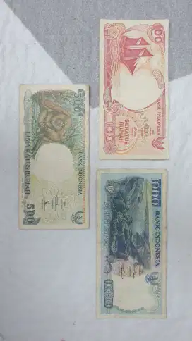 Uang Kuno Uang Jadul 100, 500, 1000 Rupiah Kertas