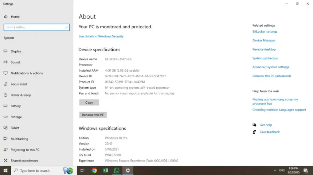 Lenovo Thinkpad X250 RAM 4GB SSD 128 GB