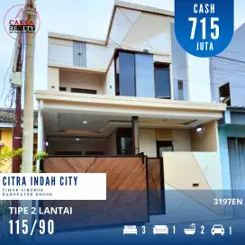 Rumah 2 Lantai Modern di Citra Indah City Cileungsi. 3KT, 2KM, ,90m²