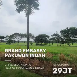 KAVLING GRAND EMBASSY PAKUWON INDAH LONG GOLF VIEW, LANGKA, MURAH