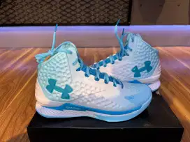 JUAL SEPATU BASKET UNDER AMOUR STEPHEN CURRY 1 RETRO BLUE (NEGO)