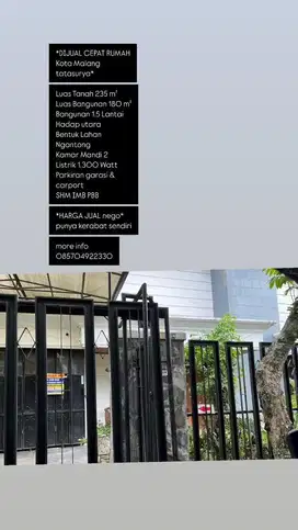 Dijual cepat Full furniture kota malang, tata surya. SHM. dekat kampus