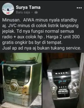 Minusan AIWA JVC mas