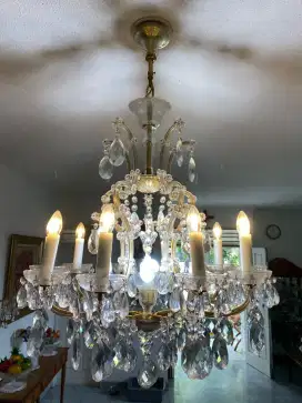 Chandelier vintage bohemian Maria Theresa lampu Kristal Czech republic