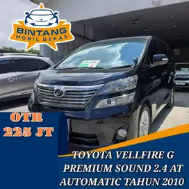 TOYOTA VELLFIRE G PREMIUM SOUND 2.4 AT MATIC 2400 CC BENSIN TAHUN 2010