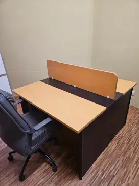 Meja Staff Chandra Karya ukuran 120cm 1 set dengan kursi