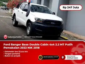 [ LOW KM ] Ford Ranger Base DC 2.2 MT Putih Pemakaian 2022 NIK 2018