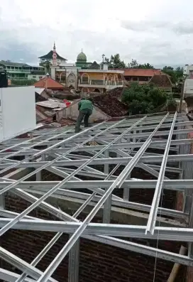 Menerima pemasangan rangka atap baja ringan atap rumah/ kanopi teras
