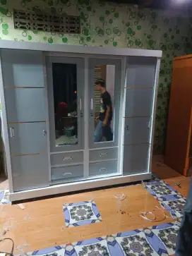 Almari Sliding 4 Pintu Minimalis Premium