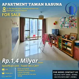 Dijual, Apartment Taman Rasuna, 2 Br, L 74m², Furnished, SHGB
