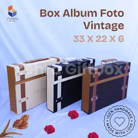 Box Album Foto Klasik Vintage Aesthetic Kulit Sintetis Premium