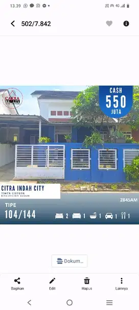 Runah realestate di citra indah city