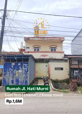 rumah 2 lantai jl hati murni dekat ps senggol