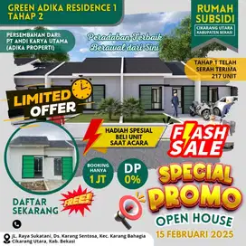 Rumah Subsidi dan komersil DP 0 di Cikarang Utara