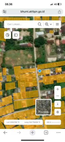 Dijual Tanah Kosong Dekat Kampus SMB, Lokasi Pinggir jalan