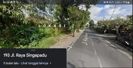 jual cepat tanah 780m2 pinggir jalan singapadu