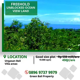 Ocean view land for sale under market in Ungasan bali