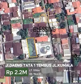 Tanah tengah kota Jl.Daeng Tata 1 tembus Jl.Kumala
