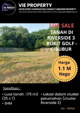Tanah di Riverside3 Perum Bukit Golf - ina