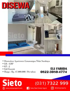 Disewakan Apartemen Gunawangsa Tidar Surabaya