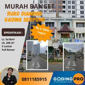 Jual Murah Ruko Diamond Gading Serpong Tangerang