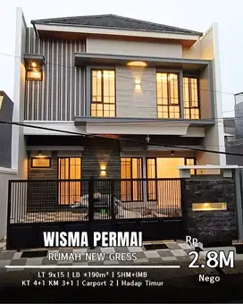 Dijual Rumah New Gress 2 lantai  Wisma Permai