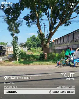 Dijual tanah tepi jalan raya dekat fasilitas kesehatan