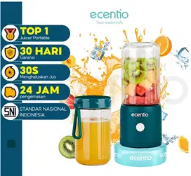 ecentio Kaca blender 8 Mata Pisau Portable 380+380ml Usb Juicer Mini M